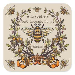 Fancy Bee Honey Label Personalize