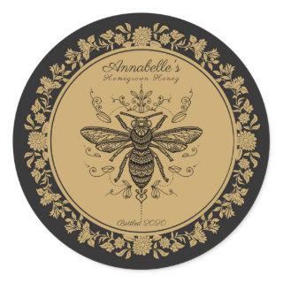 Fancy Black Bee Honey Label