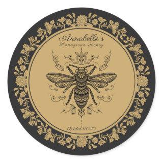 Fancy Black Bee Honey Label