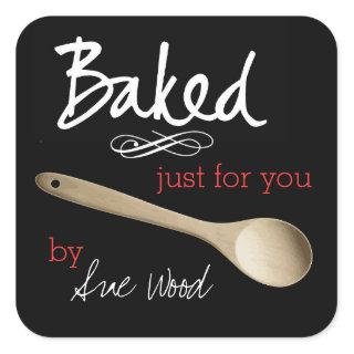 Fancy Custom Black Baked for You Stickers