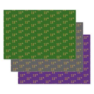 Fancy Green, Gray, Purple, Faux Gold 11th Event #  Sheets