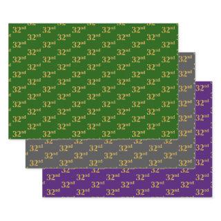 Fancy Green, Gray, Purple, Faux Gold 32nd Event #  Sheets