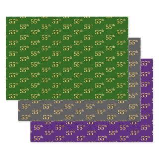 Fancy Green, Gray, Purple, Faux Gold 55th Event #  Sheets