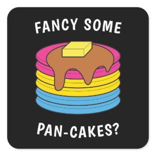 Fancy Some Pan-cakes Funny LGBTQ Pansexual Pride Square Sticker