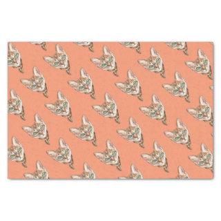 Fancy Sphynx Cat Lovers Decor Glasses Scarf Kitten Tissue Paper
