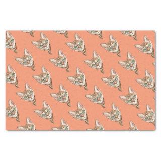 Fancy Sphynx Cat Lovers Decor Glasses Scarf Kitten Tissue Paper