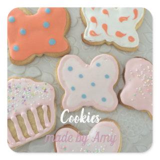 Fancy Sugar Cookies Square Sticker