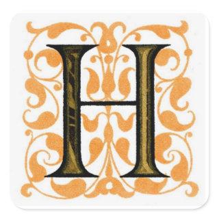 Fancy Vintage Monogram 'H' - Sticker