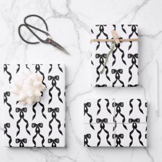Fancy Watercolor Black Bow Pattern  Sheets