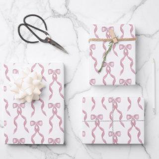 Fancy Watercolor Pink Bow Pattern  Sheets