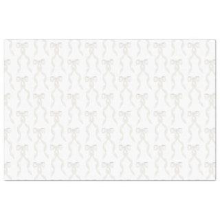 Fancy Watercolor White Bow Pattern Tissue Paper