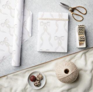 Fancy Watercolor White Bow Pattern