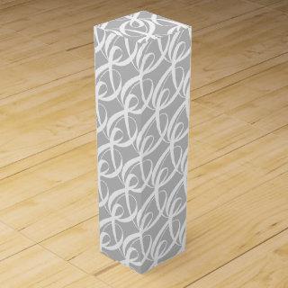 Fancy White Togetherness Symbol on Silver Wedding Wine Box