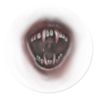 fangs classic round sticker