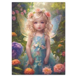 Fantasy Beautiful Blue Fairy Girl Decoupage Tissue Paper