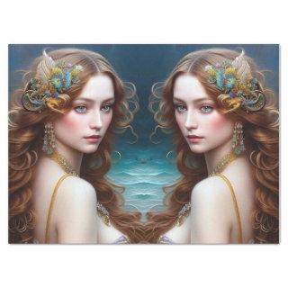 Fantasy Beautiful Mermaid Princess Decoupage Tissue Paper