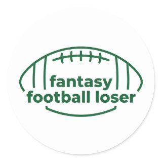 Fantasy Football Loser  Classic Round Sticker