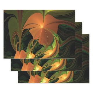 Fantasy Plant Abstract Green Rust Brown Fractal  Sheets