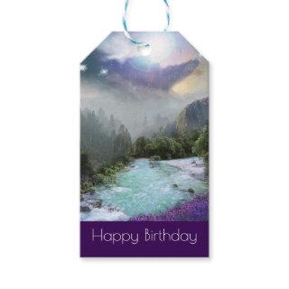 Fantasy Scenic Nature Landscape Happy Birthday Gift Tags