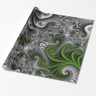 Fantasy World Green And Gray Abstract Fractal Art