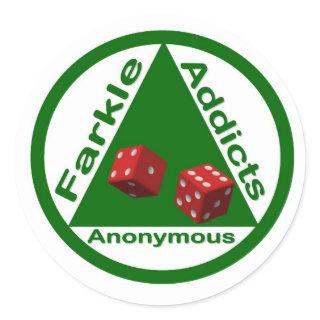 Farkle Addicts Anonymous Classic Round Sticker