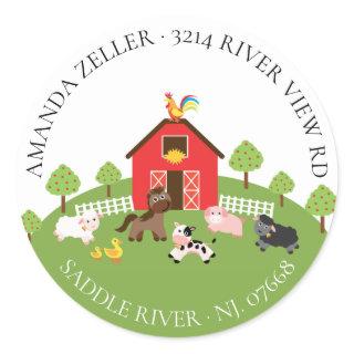 Farm Animals Baby Shower Return Address Label