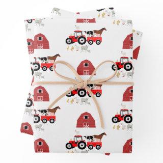 Farm Animals & Red Tractor Barnyard Pattern   Sheets