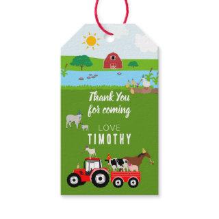 Farm Animals & Red Tractor Birthday Party Theme  Gift Tags