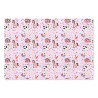 Farm barnyard animals gingham pink  sheets