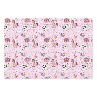 Farm barnyard animals gingham pink  sheets