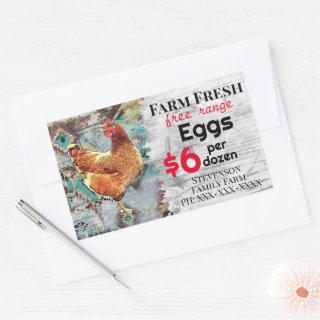 Farm Fresh Eggs Free Range For Sale Chickens Rectangular Sticker