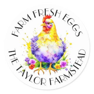 Farm Fresh Eggs | Personalized Classic Round Sticker
