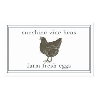 Farm Fresh Eggs Vintage Hen Egg Carton Black White Rectangular Sticker