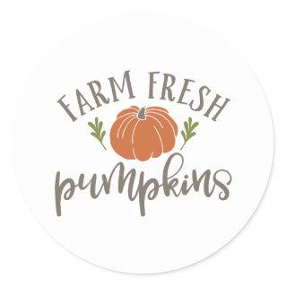 Farm Fresh Pumpkins Fall Themed Items Classic Round Sticker