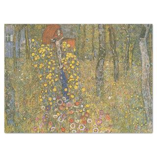 Farm Garden With Crucifix (by Gustav Klimt) Tissue Paper