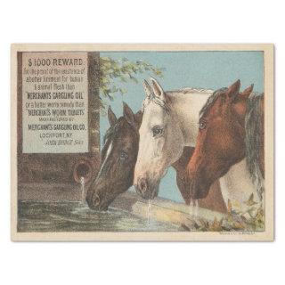 Farm Horses Drinking Water Advertisement Ephemera Tissue Paper