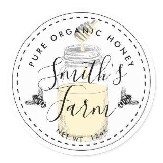 Farm shop honey jar label small business