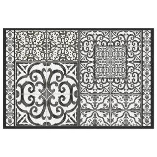Farmhouse Black and White Tile Furniture Decoupage Tissue Paper
