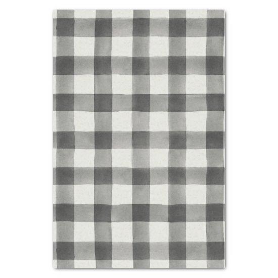 Farmhouse Black & White Buffalo Plaid Tissue Paper