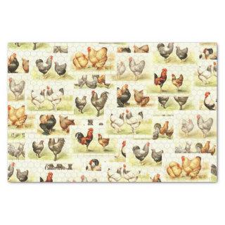 Farmhouse Chicken Tissue- Decoupage or Wrap Tissue Paper