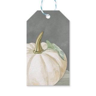 Farmhouse fall white pumpkin gift tags
