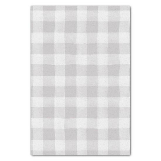 Farmhouse Grey & White Buffalo Plaid Tissue Paper