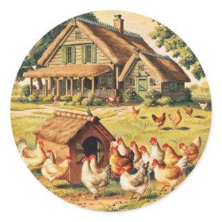 Farmhouse Hen | Farm Or Chicken Coop  Classic Round Sticker