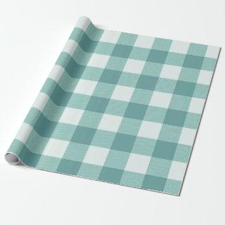 Farmhouse Rustic Teal White Buffalo Plaid Squares