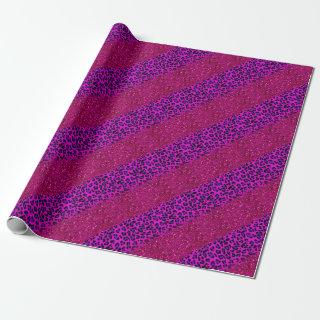 Fashion Modern Pink Purple Glitter Leopard