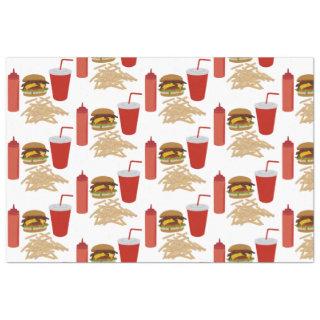 Fast Food Burger Fries Pattern Tissue Paper