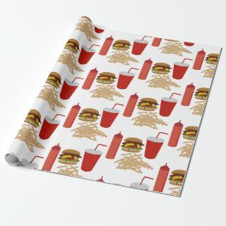 Fast Food Burger Fries Pattern
