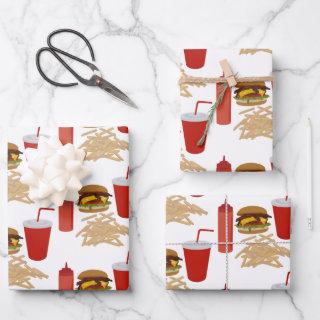 Fast Food Burger Fries Pattern  Sheets