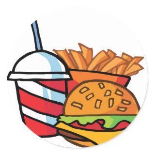 Fast Food Cheeseburger Classic Round Sticker