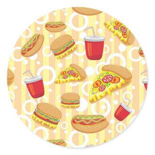 Fast Food Classic Round Sticker